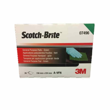 3M 7496 Scotchbrite Green Pk20 General Purpose Hand Pad 3M 7496 Scotchbrite Green Pk20 General Purpose Hand Pad