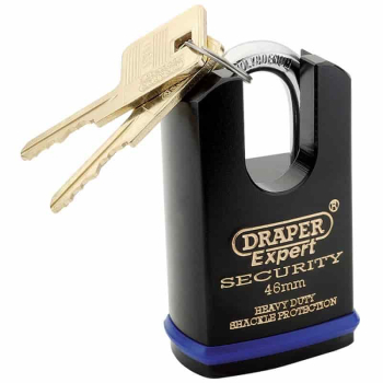 Draper 46mm Heavy Duty Padlock 2Keys & Shrouded Shackle 64196