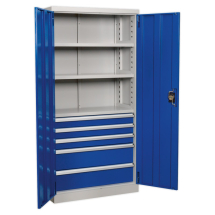Sealey Industrial Cabinet 5 Drawer 3 Shelf 1800mm  APICCOMBO5