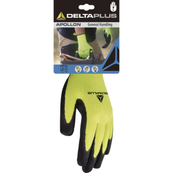 DeltaPlus Hi-Vis Glove VV733 Latex Foam Palm Size 8