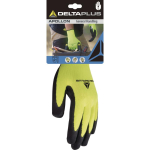 DeltaPlus Hi-Vis Glove VV733 Latex Foam Palm Size 10